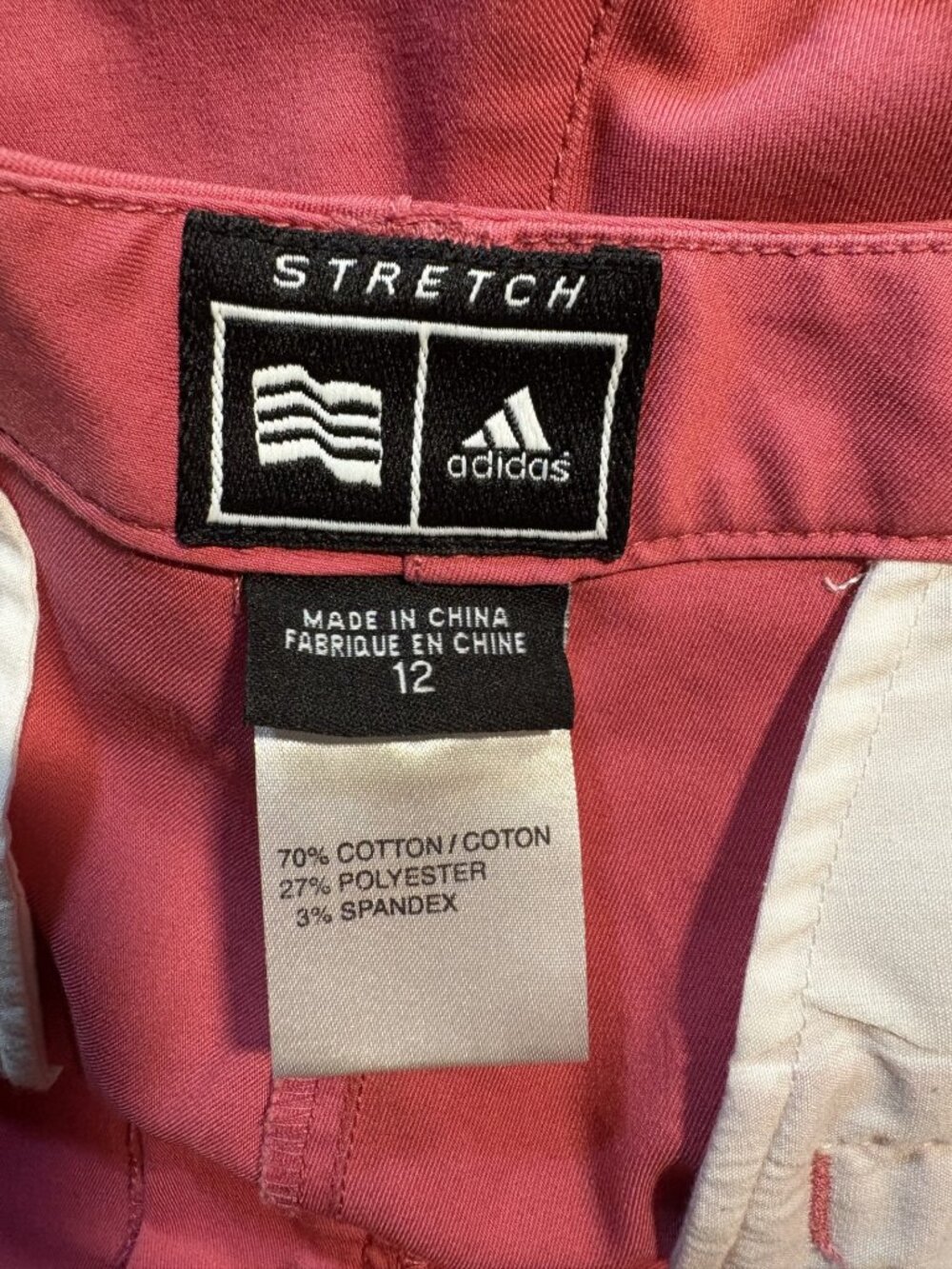 Adidas Women’s Stretch Golf Shorts Size 12 Salmon Pink Casual Bermuda Shorts - Picture 4 of 10